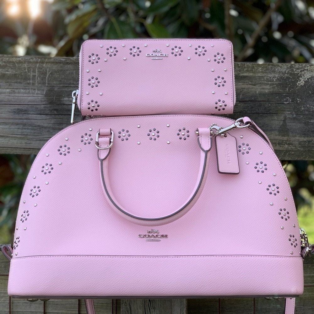 Coach 37238 Pink Rivets Studded Dome Waller and Sierra Bag - Picture 2 of 9